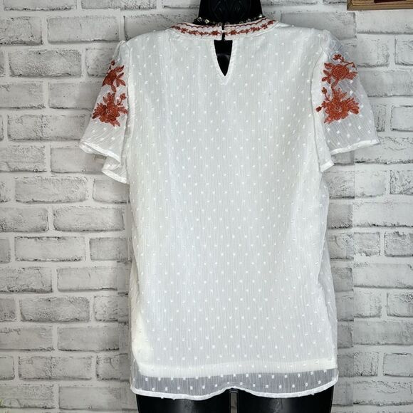 Polagram Embroidered Layered Boho Hippie Blouse Shirt Top Size Small - Picture 6 of 7